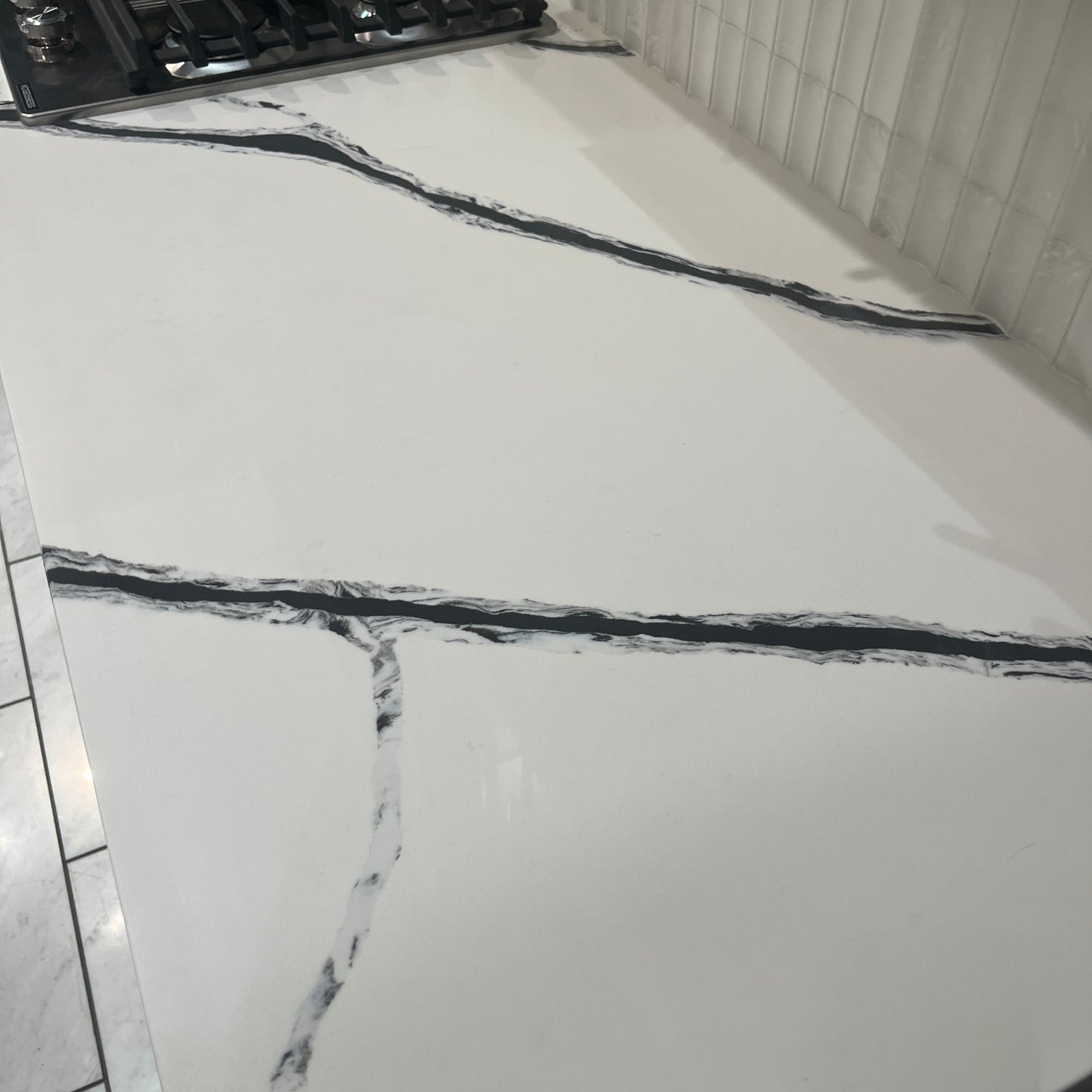 Black Panda Quartz Slab