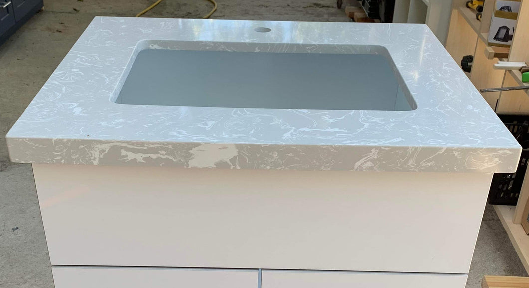 Cloudy Grey Engineered Marble Vanity Countertop