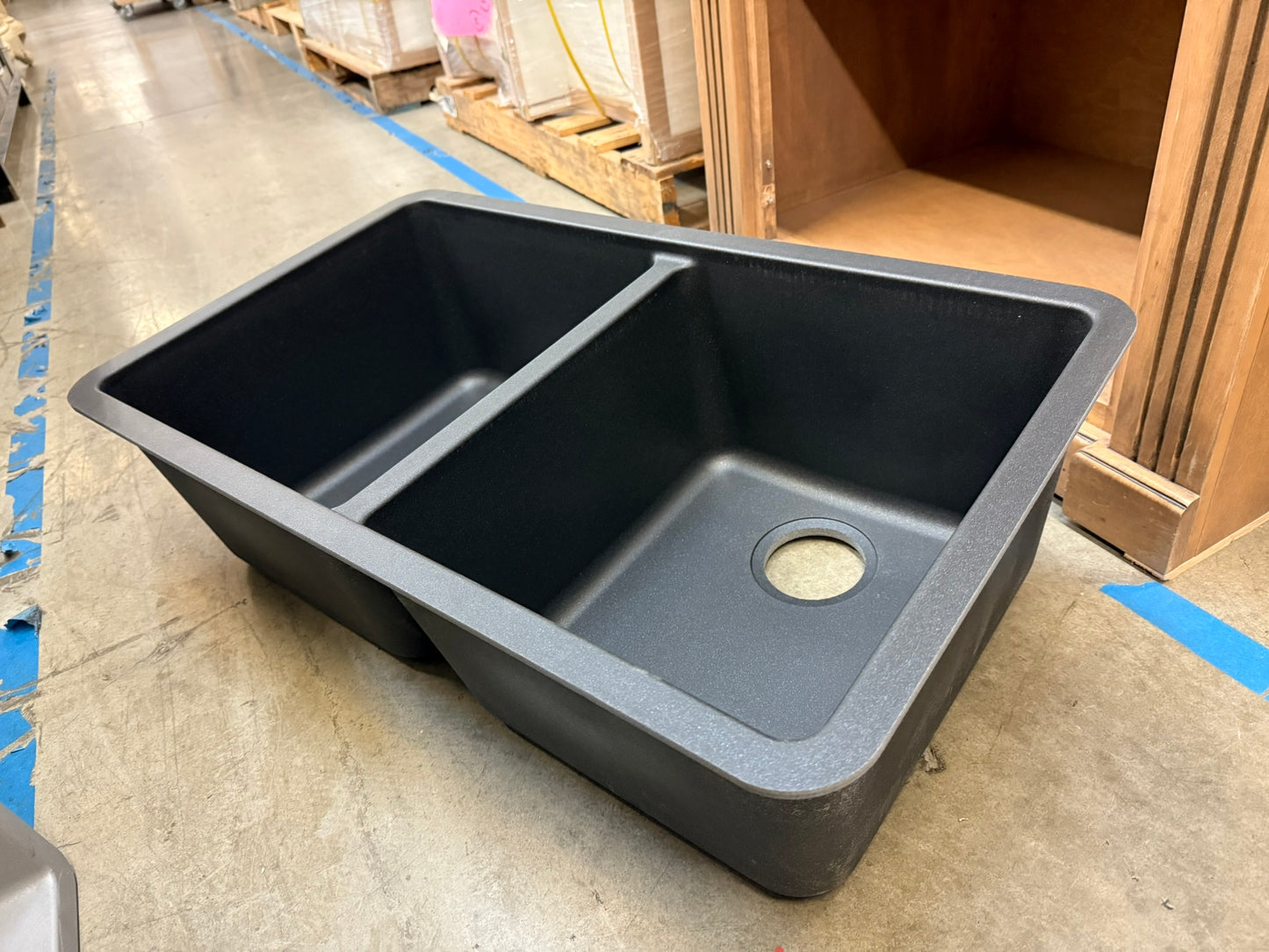 [CLEARANCE] Undermount Black Granite Composite Double Bowl Kitchen Sink