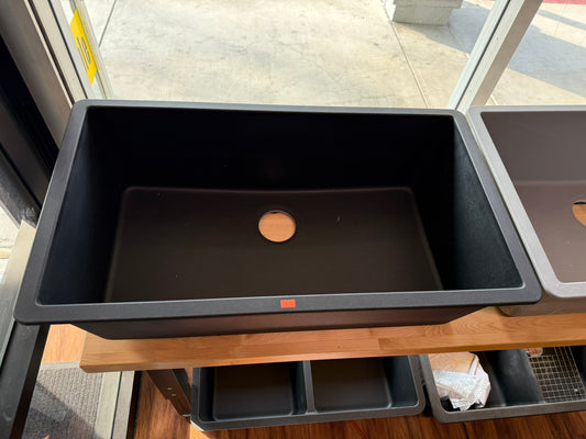 [CLEARANCE] Black Granite Composite Single Bowl Kitchen Sink