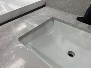 Cloudy Grey Engineered Marble Vanity Countertop