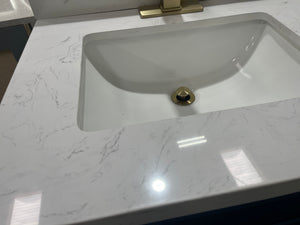 White Carrara Engineered Marble Vanity Countertop