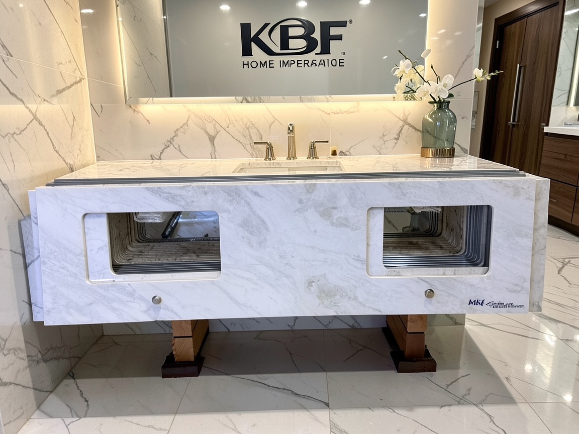 [CLEARANCE] Namib Fantasy Brazilian Quartzite Vanity Countertop, 48 to 72 Inch, New Open Box