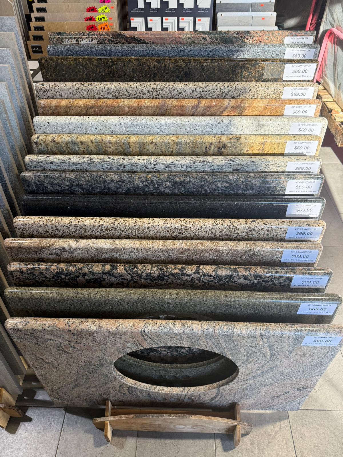 [CLEARANCE] 36 Inch Granite Vanity Countertop, No Backsplash