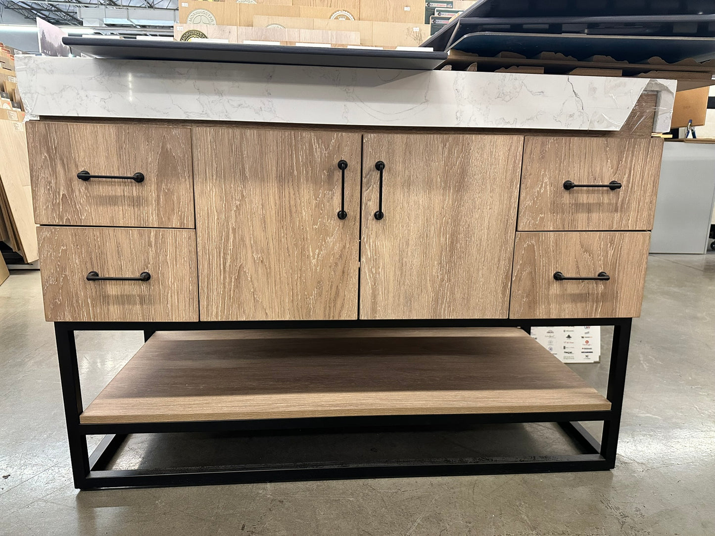 [CLEARANCE] 48" Alistair 48B Bath Vanity Base - Oak Finish