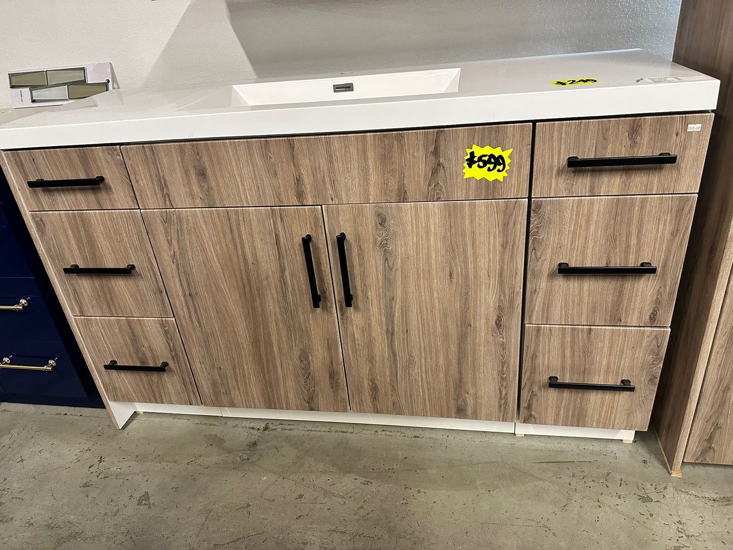[CLEARANCE] 60" GC Collection Palomino Vanity [BASE ONLY] with 18" Linen Cabinet