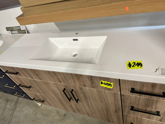 [CLEARANCE] 72" Single Sink Gloss White Vanity Top