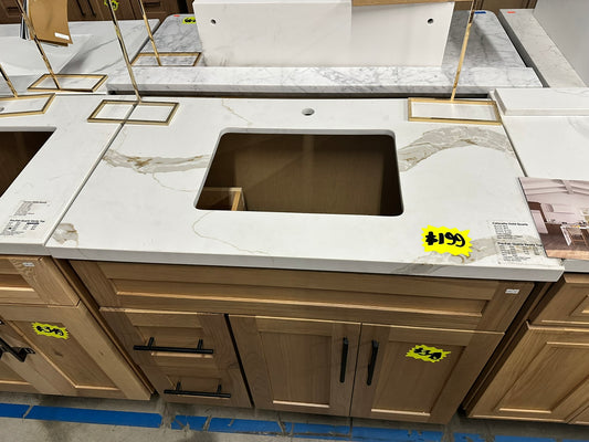 [CLEARANCE] 36" Calacatta Gold Quartz Vanity Top