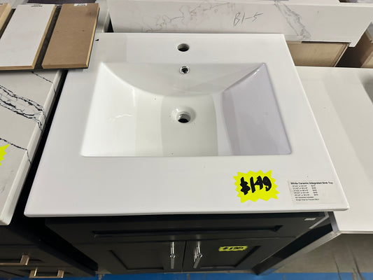 [CLEARANCE] 30" White Ceramic Integrated Sink Top