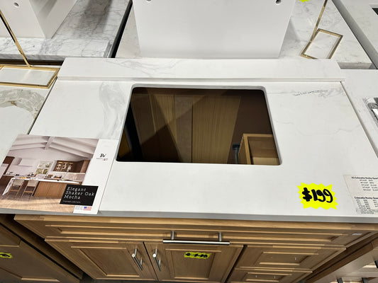 [CLEARANCE] 42" Center Sink Calacatta Rokcy Quartz Vanity Top