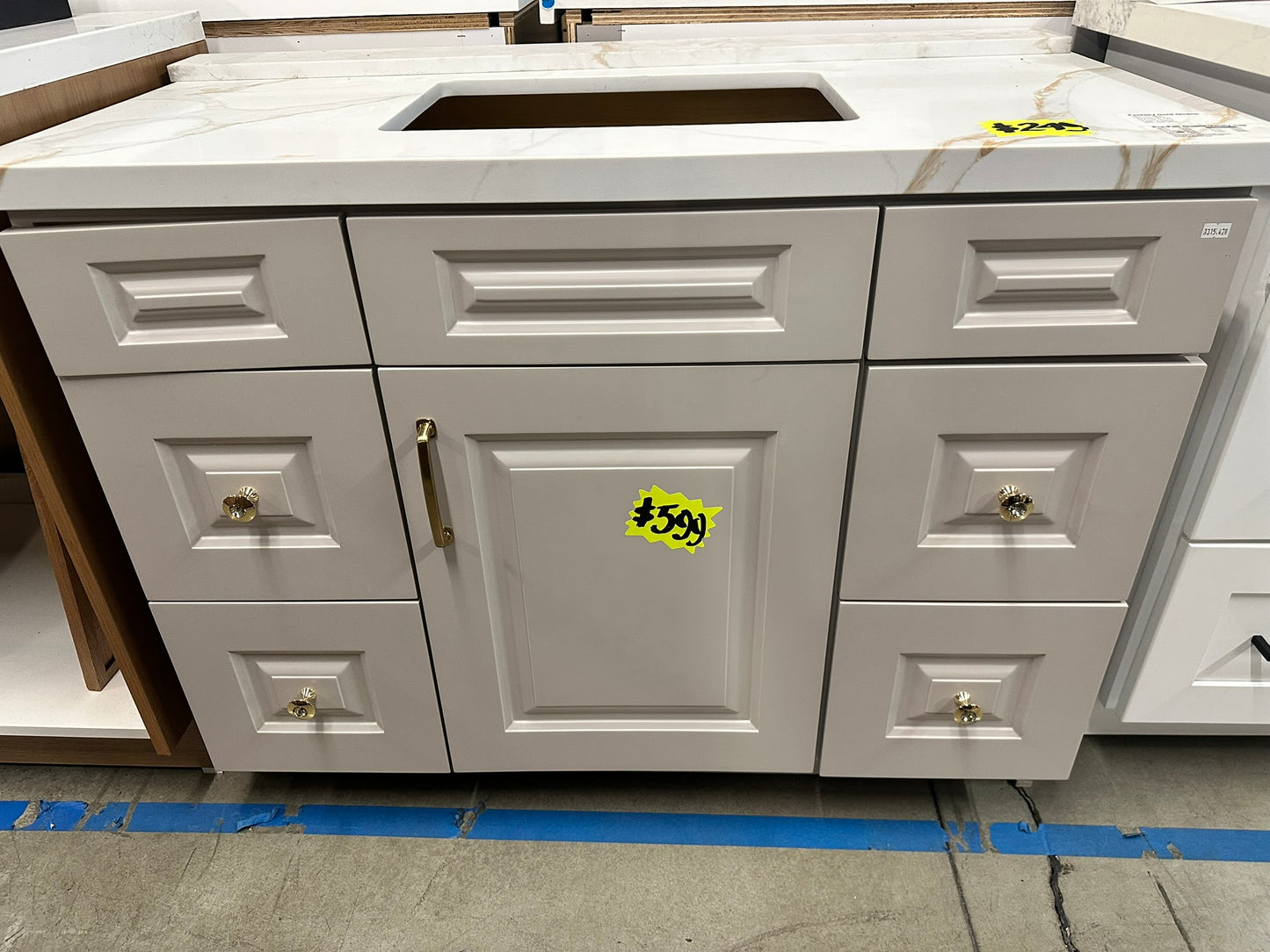 [CLEARANCE] 42" Malibu Ash Taupe Shaker Vanity with 4 drawers [BASE ONLY]