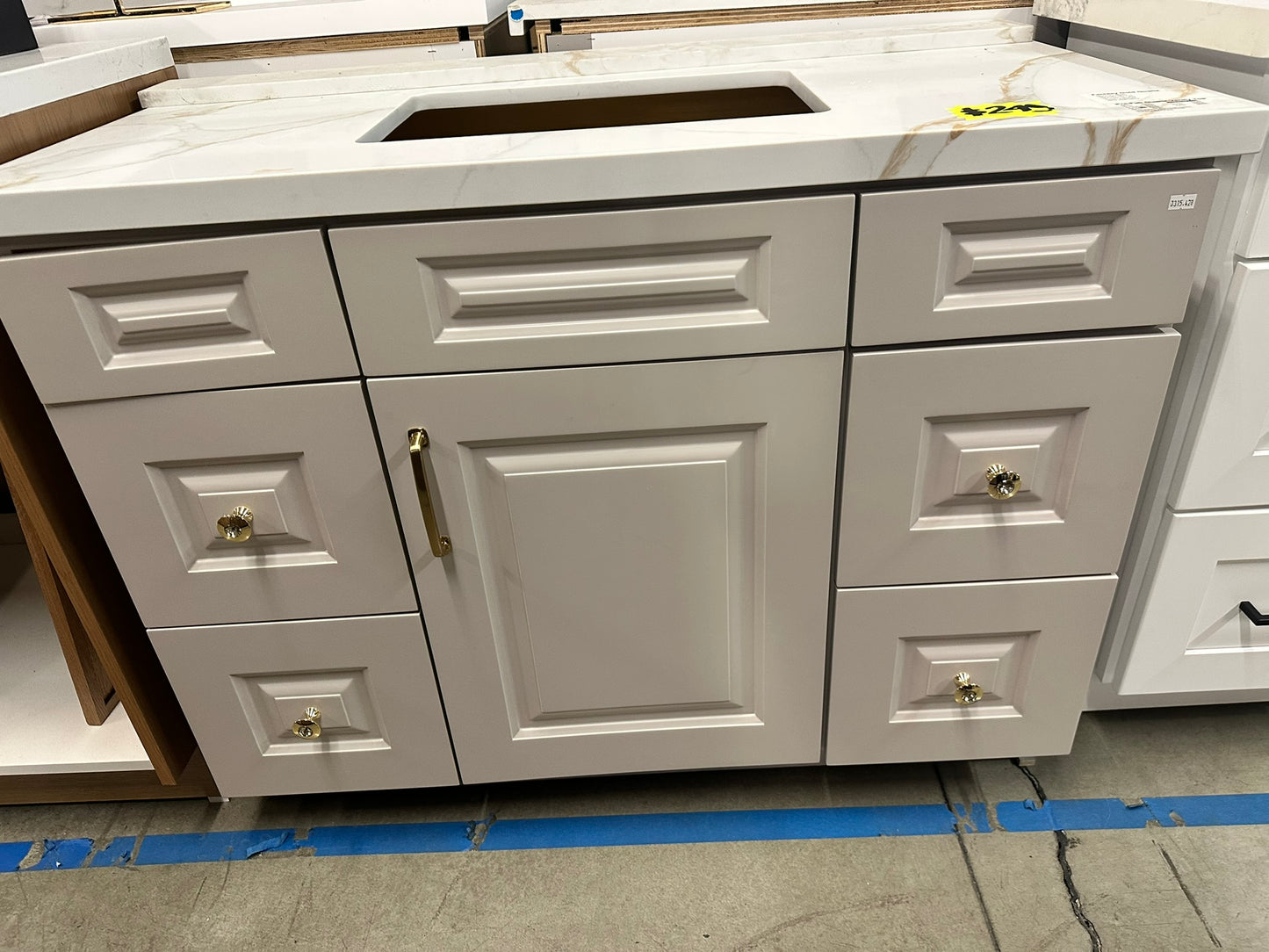 [CLEARANCE] 42" Malibu Ash Taupe Shaker Vanity with 4 drawers [BASE ONLY]