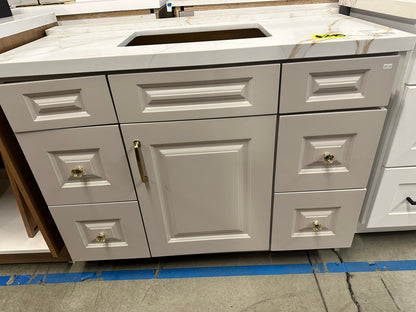 [CLEARANCE] 42" Malibu Ash Taupe Shaker Vanity with 4 drawers [BASE ONLY]
