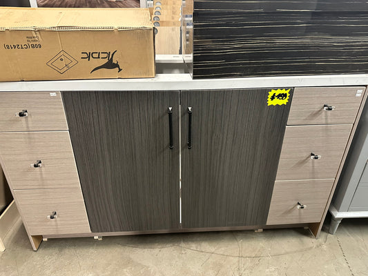 [CLEARANCE] 60" Aria Grey European Vanity [BASE ONLY] with 6 Delano Grey European Drawers