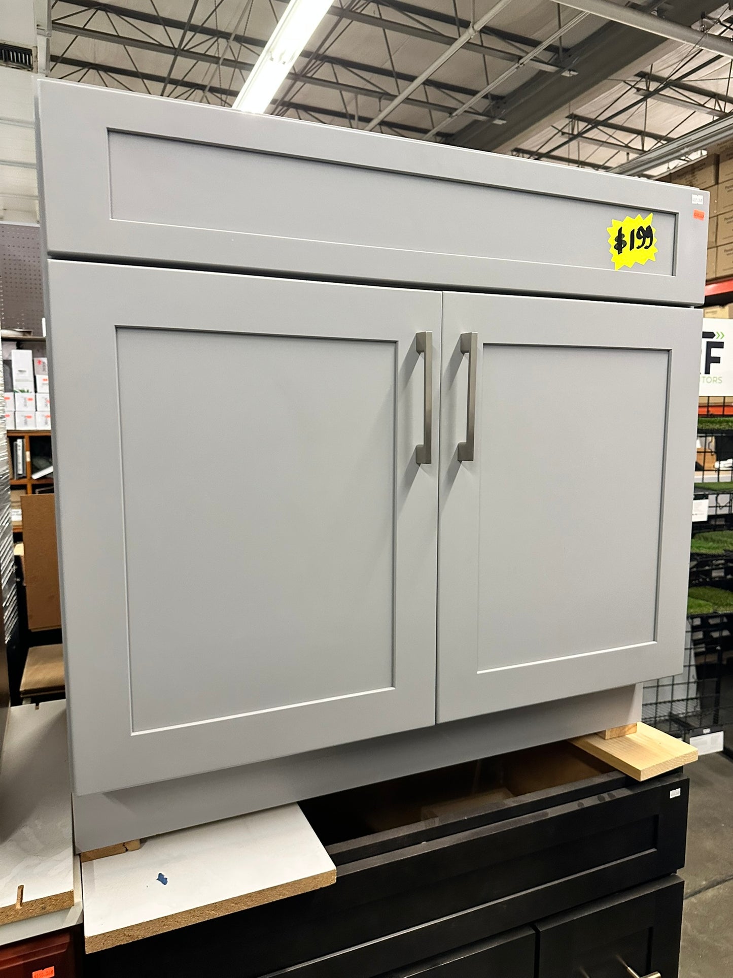 [CLEARANCE] 30" Light Grey Cabinet only Shaker Vanity [BASE ONLY]