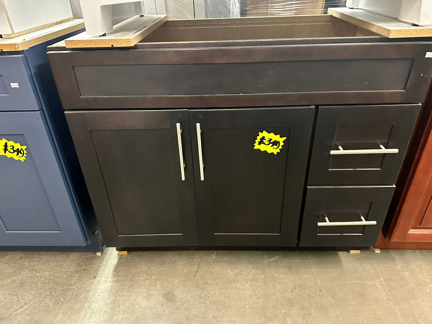 [CLEARANCE] 42" Espresso Shaker Vanity with 2 Drawers [BASE ONLY]