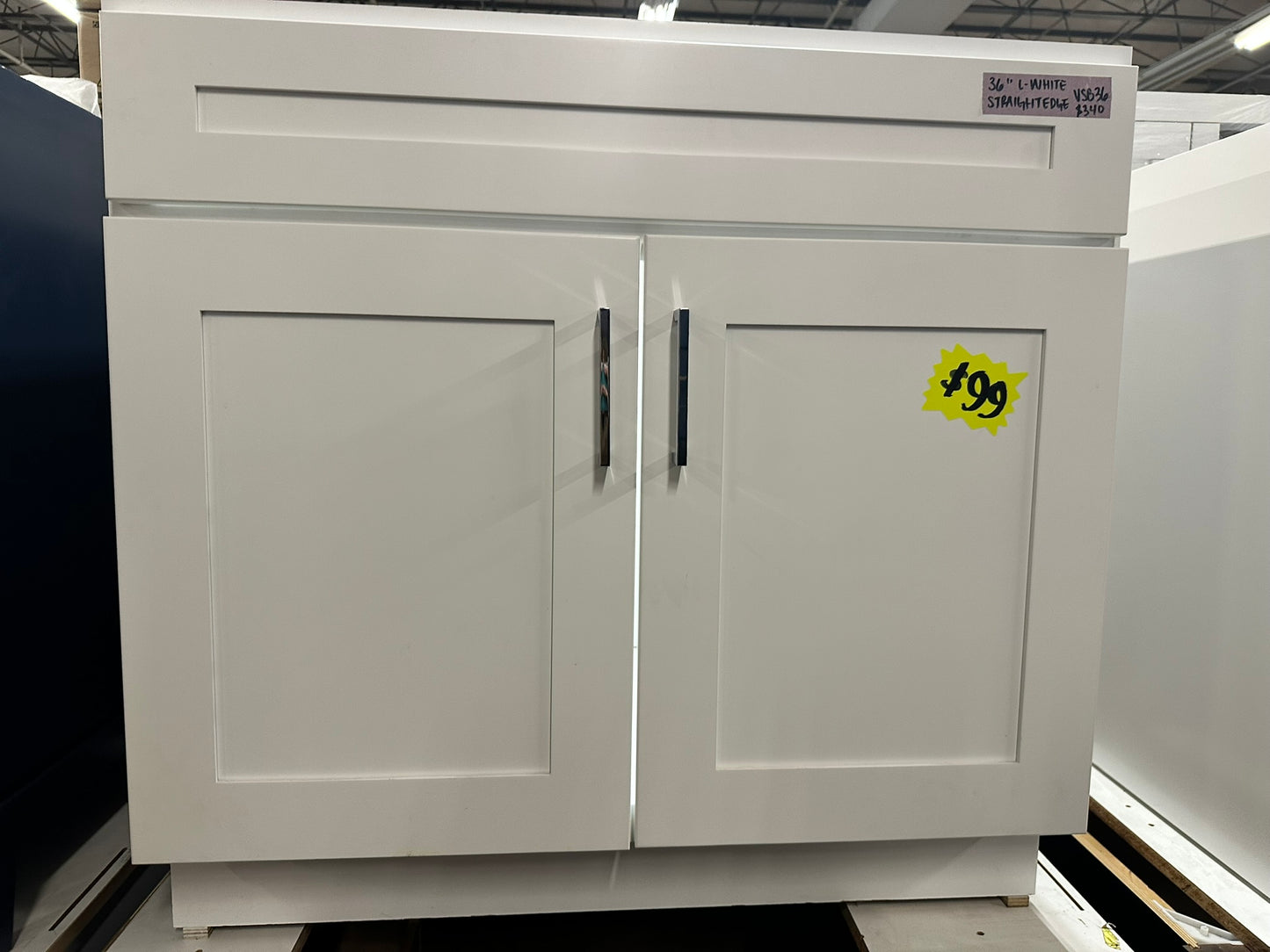 [CLEARANCE] 36" White Cabinet only Shaker Vanity [BASE ONLY]