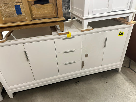 [CLEARANCE] 72" White Freestanding Vanity with 3 Drawers [BASE ONLY]