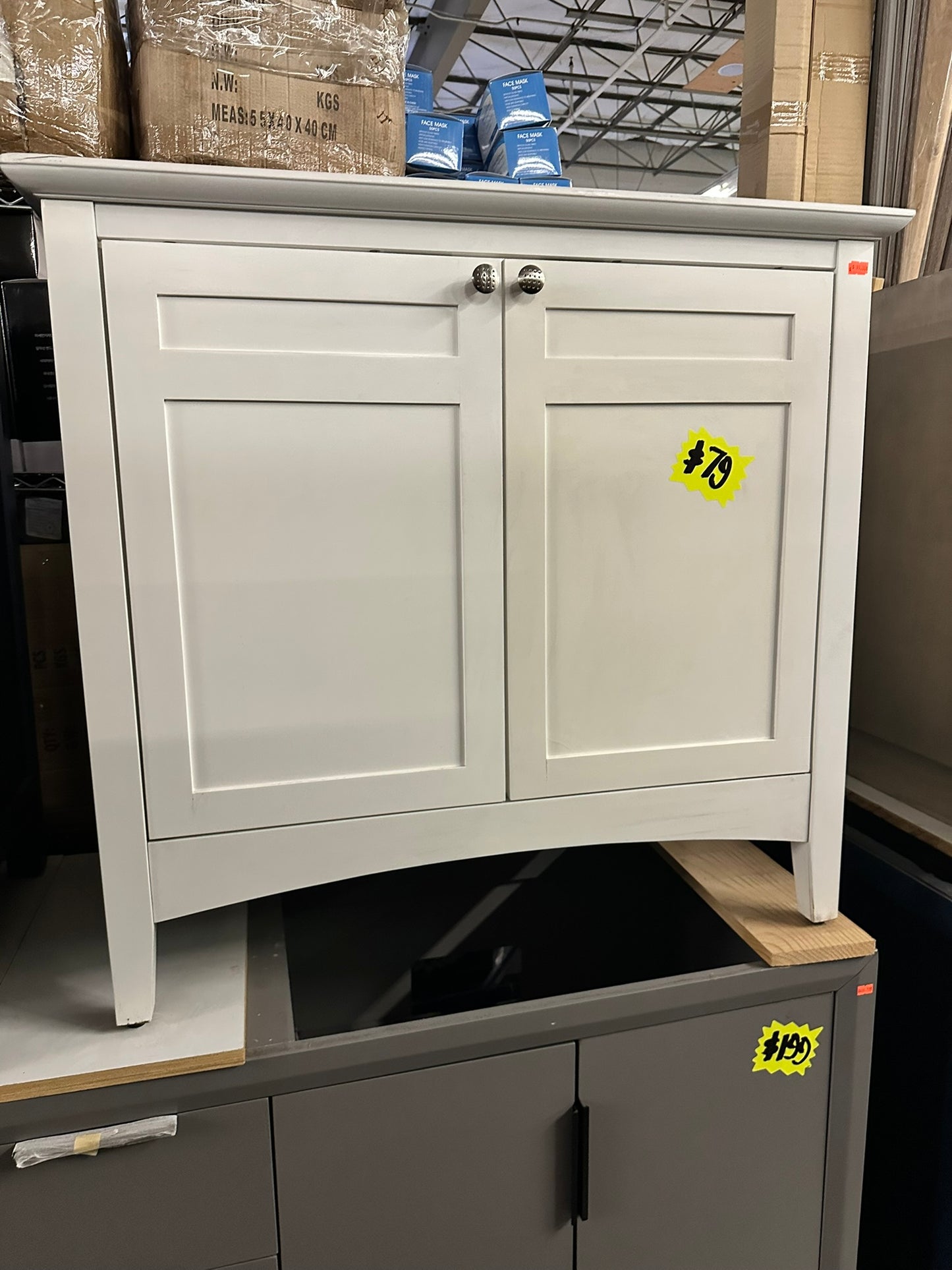 [CLEARANCE] 36" White Cabinet only Shaker Vanity [BASE ONLY]