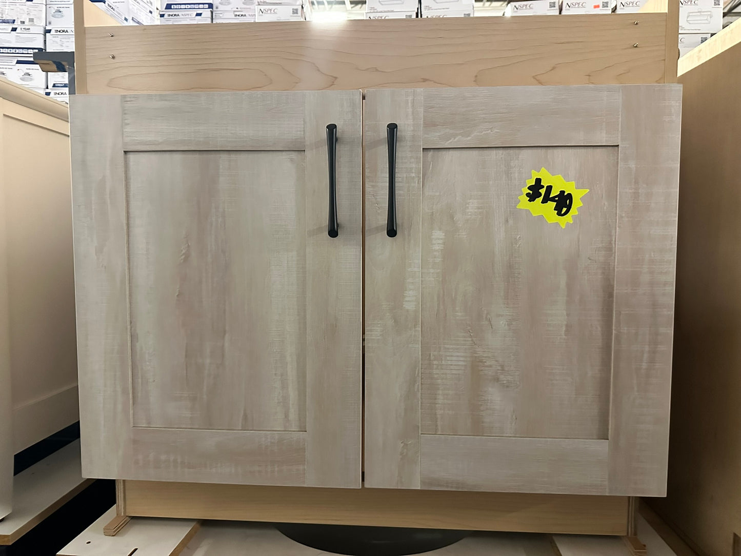 [CLEARANCE] 36" Genesis Sliced Oak European Sink Vanity [BASE ONLY]