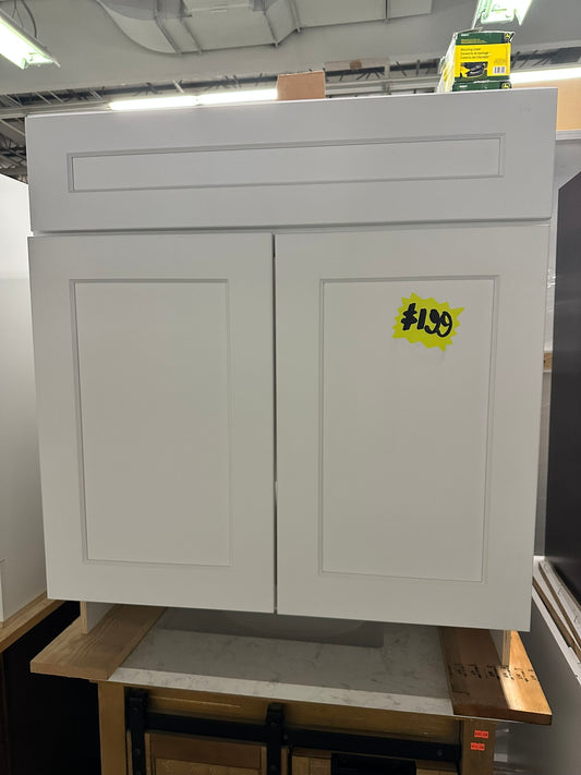 [CLEARANCE] 30" White Shaker Vanity [BASE ONLY]
