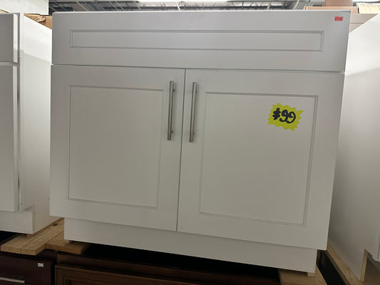 [CLEARANCE] 36" White Shaker Vanity [BASE ONLY]