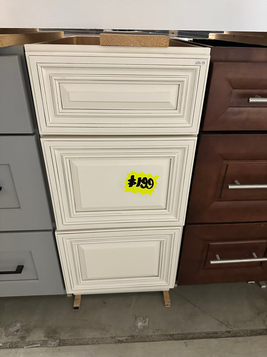 [CLEARANCE] 15" White 3 Drawers