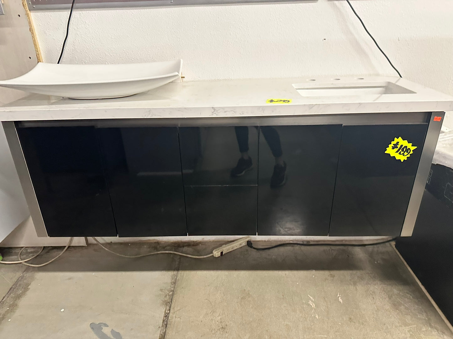 [CLEARANCE] 72" Black Floating Vanity [BASE ONLY]