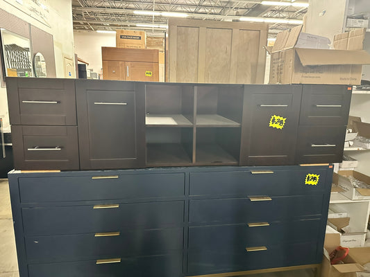 [CLEARANCE] 60" Espresso Freestanding Vanity with 4 Drawers and 2 Half Shelves [BASE ONLY]
