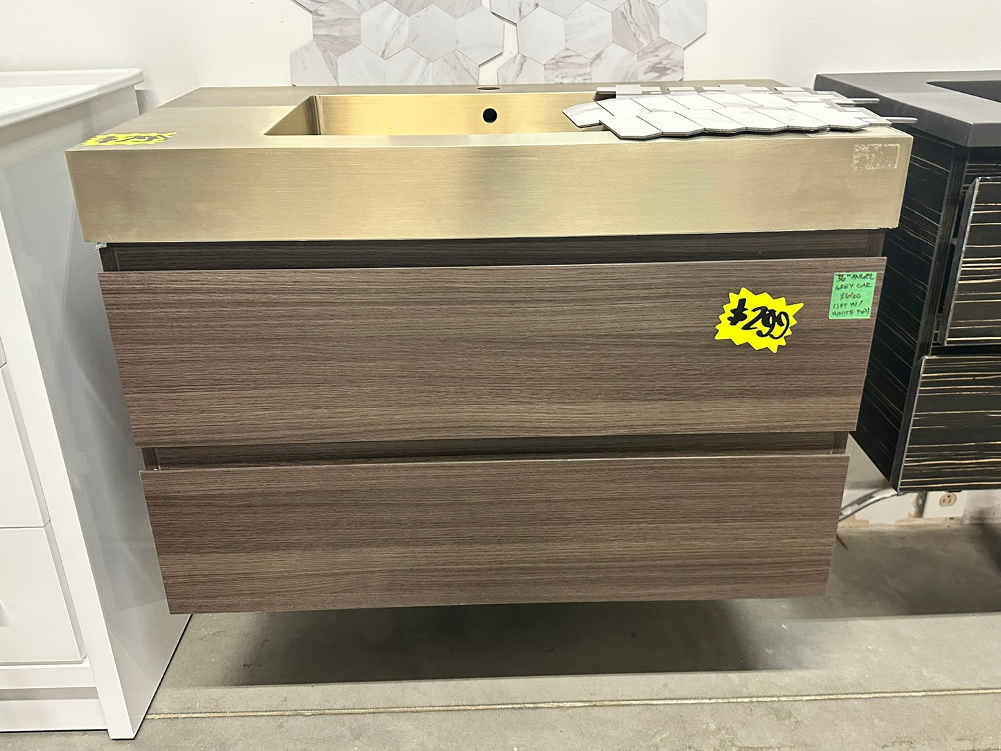 [CLEARANCE] 36" Walnut Floating Vanity [BASE ONLY]