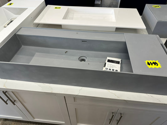 [CLEARANCE] 47" x 18" Matte Grey Bathroom Vessel Sink