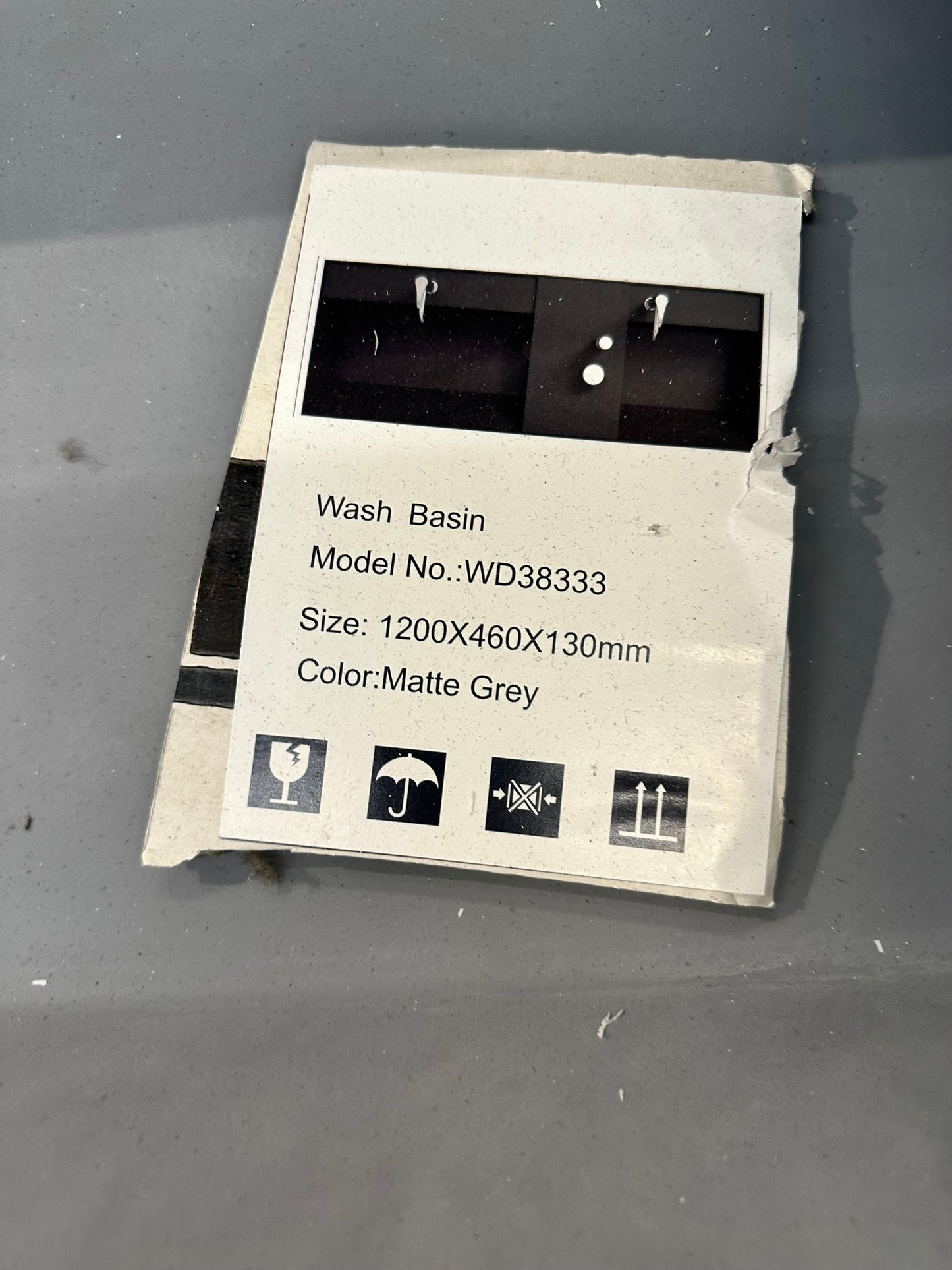 [CLEARANCE] 47" x 18" Matte Grey Bathroom Vessel Sink
