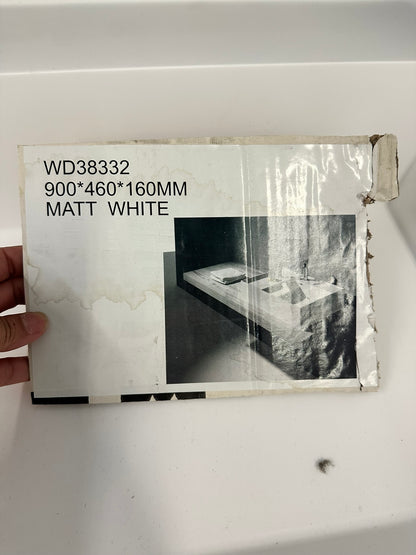 [CLEARANCE] 35" x 18" Matte White Bathroom Vessel Sink