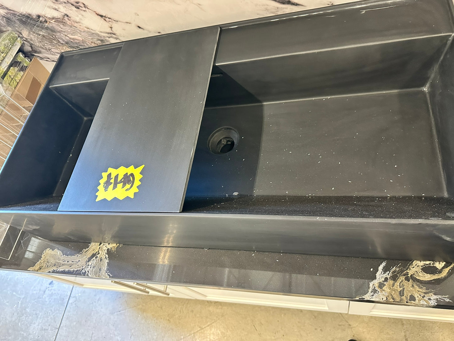 [CLEARANCE] 35" x 18" Matte Grey Bathroom Vessel Sink