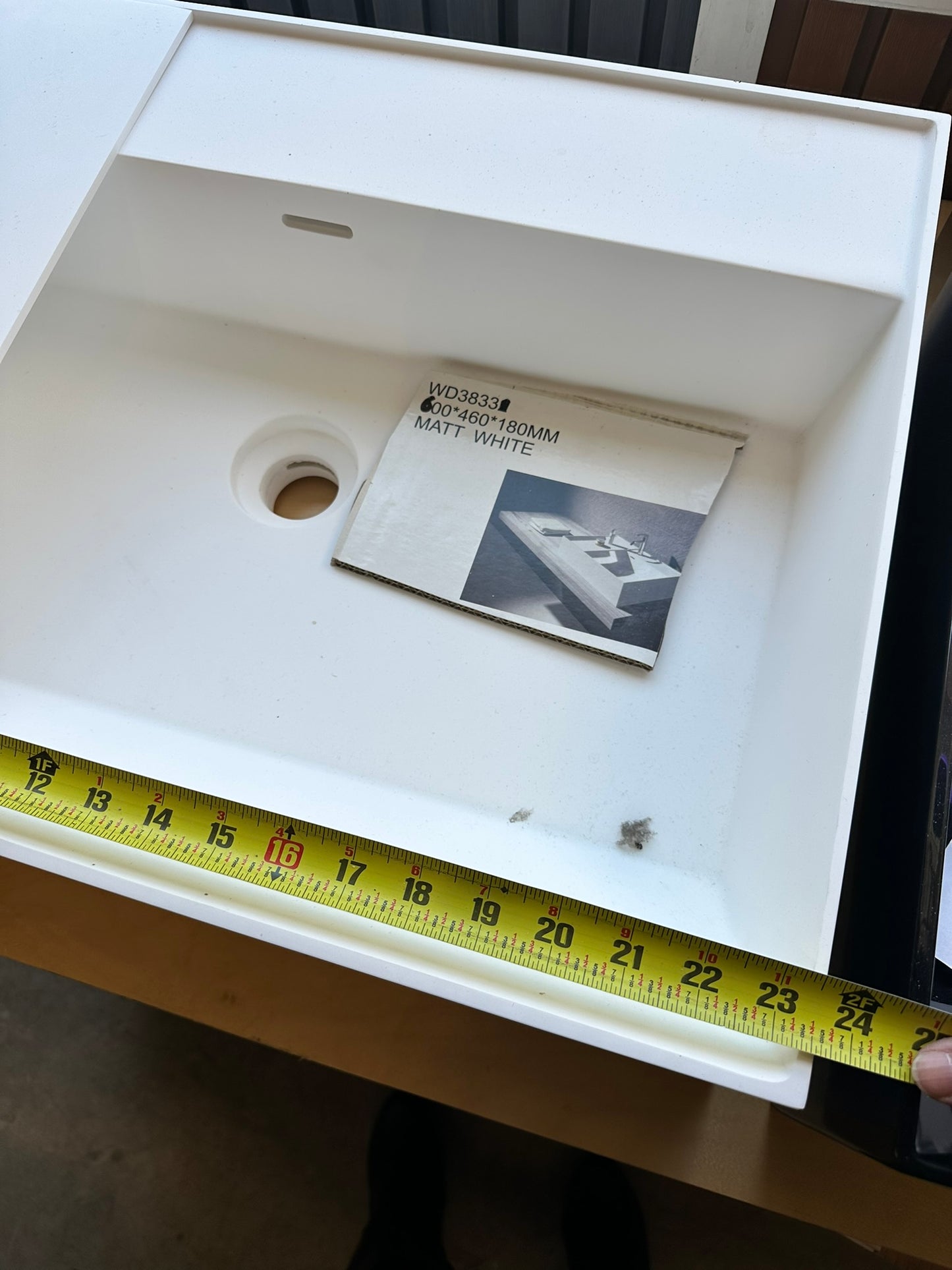 [CLEARANCE] 25" x 16" Matte White Bathroom Vessel Sink