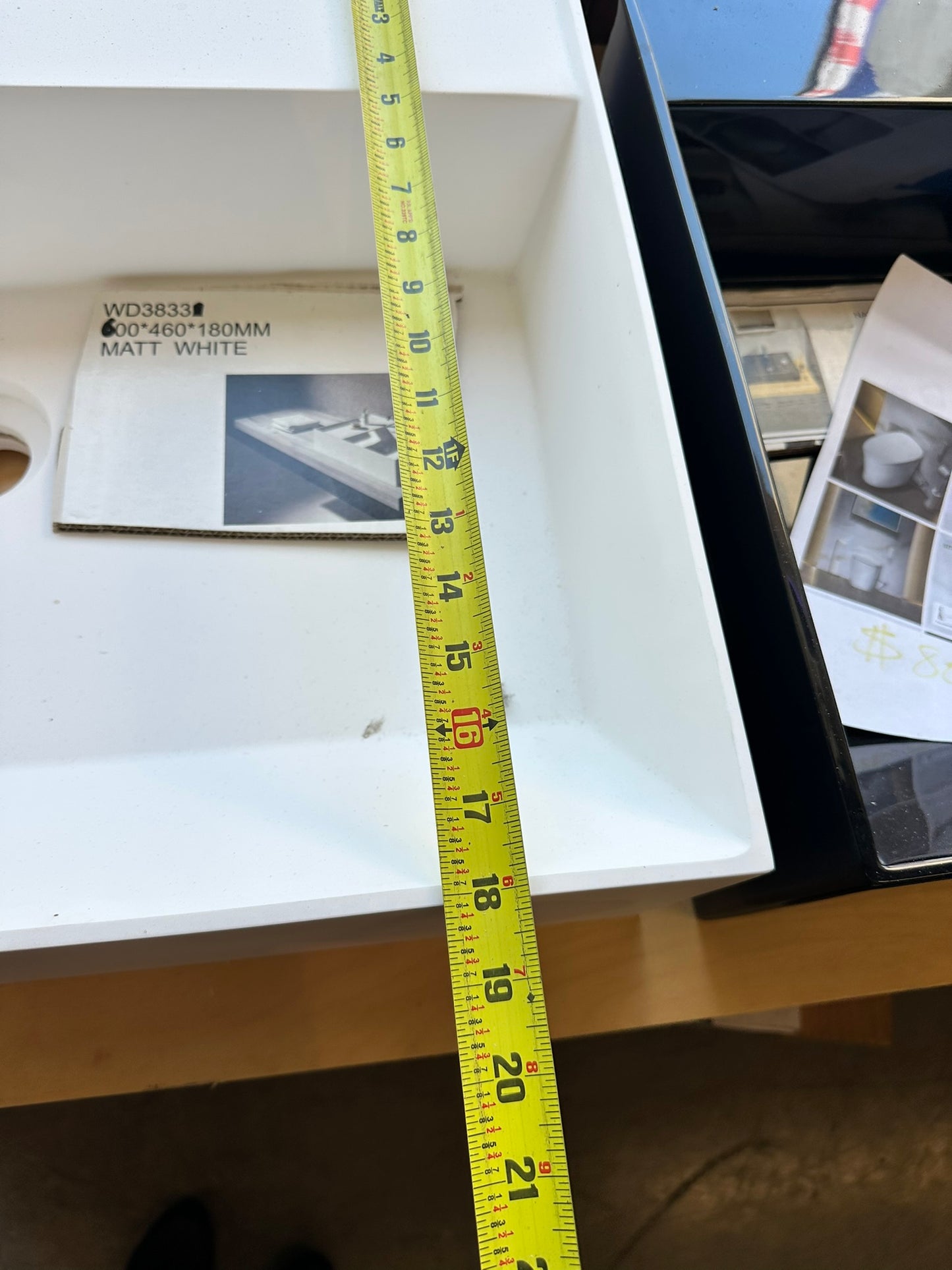[CLEARANCE] 25" x 16" Matte White Bathroom Vessel Sink