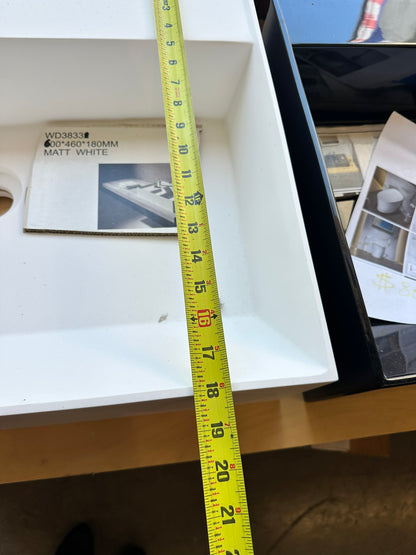 [CLEARANCE] 25" x 16" Matte White Bathroom Vessel Sink
