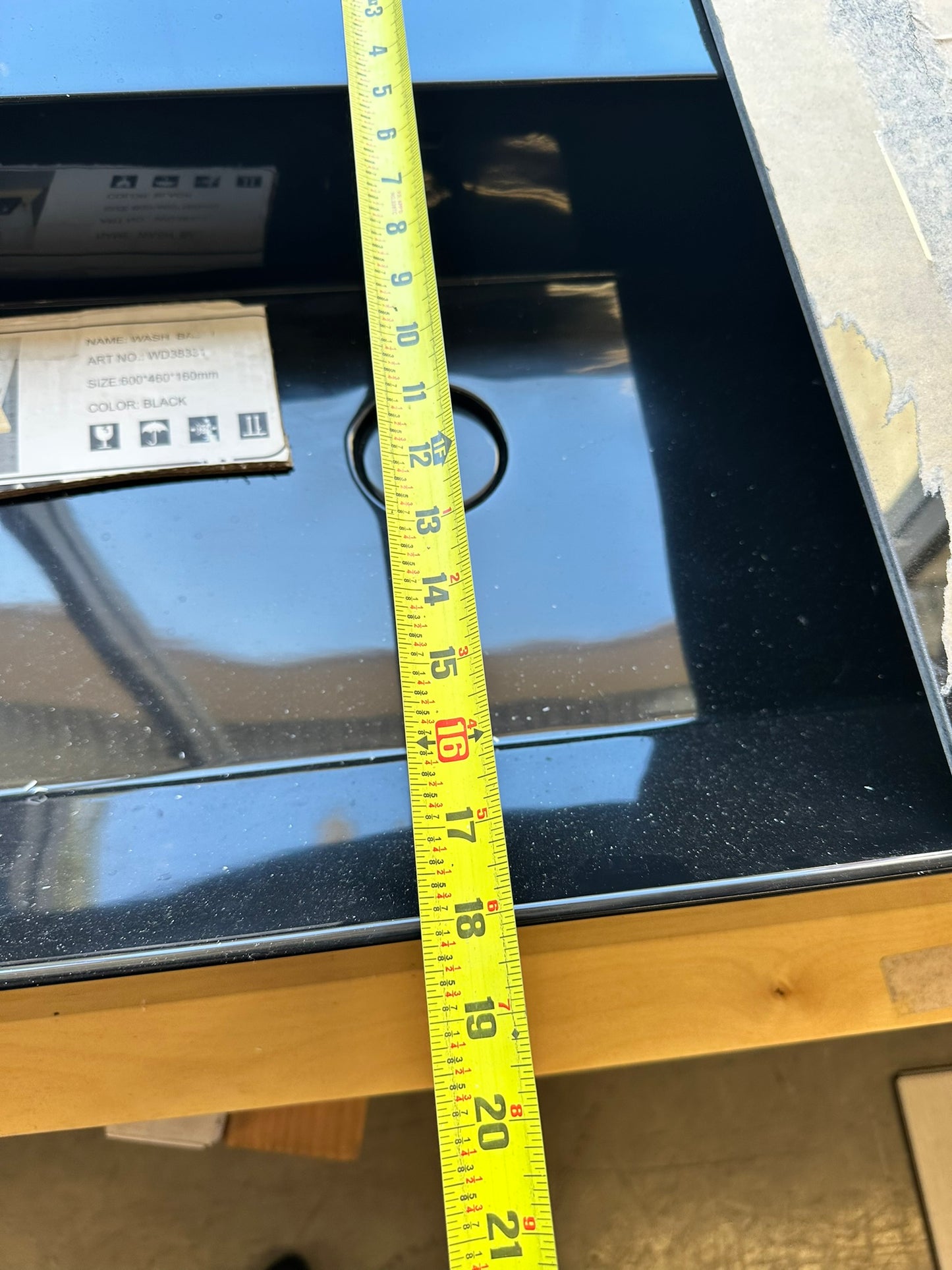 [CLEARANCE] 25" x 16" Black Bathroom Vessel Sink