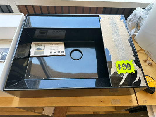 [CLEARANCE] 25" x 16" Black Bathroom Vessel Sink