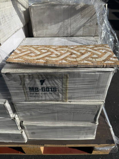 [CLEARANCE] MB-6010 Embraced Marble Mosaic Border Mosaic Tile 13 [$5/Piece]