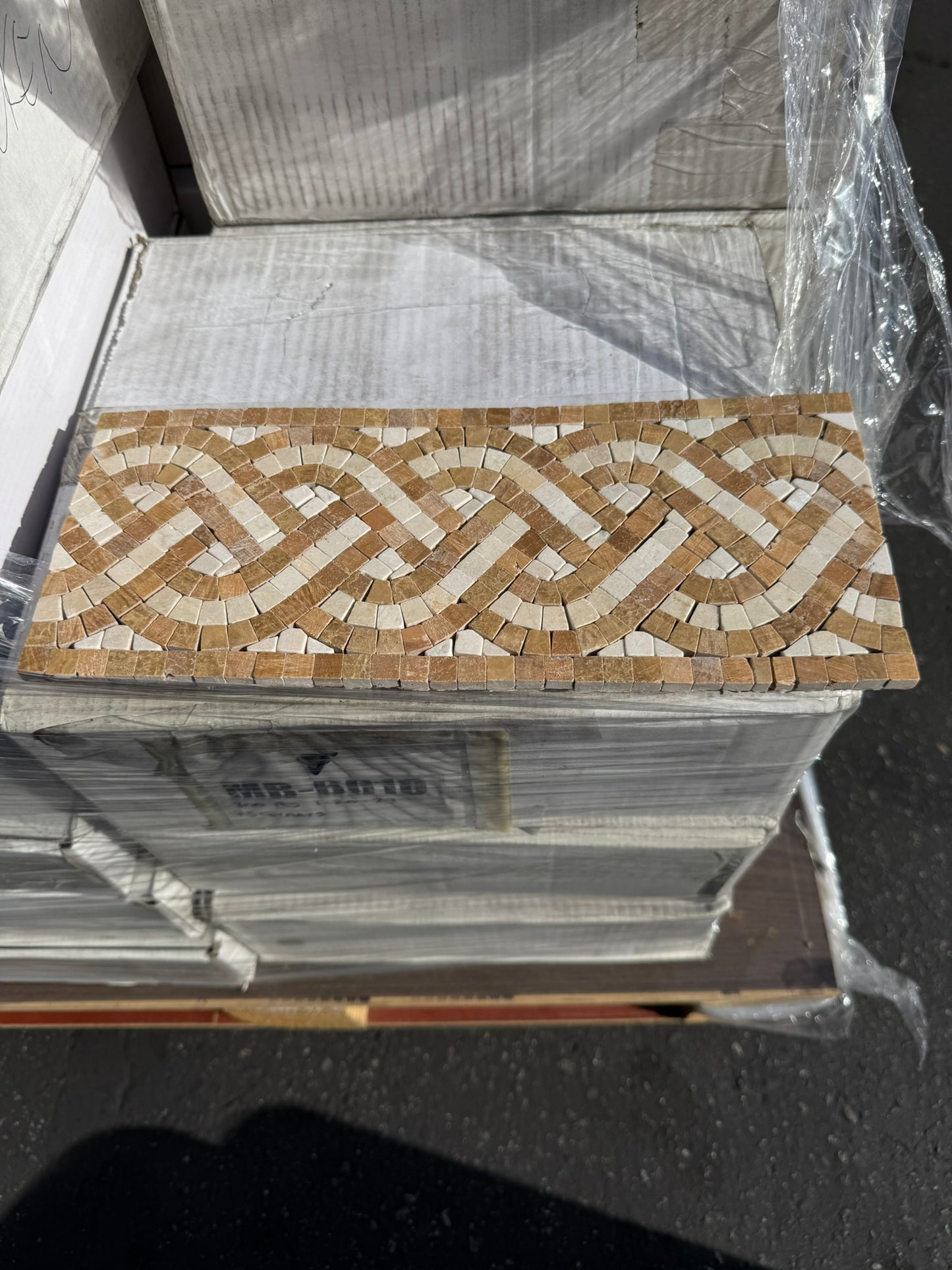 [CLEARANCE] MB-6010 Embraced Marble Mosaic Border Mosaic Tile 13 [$5/Piece]