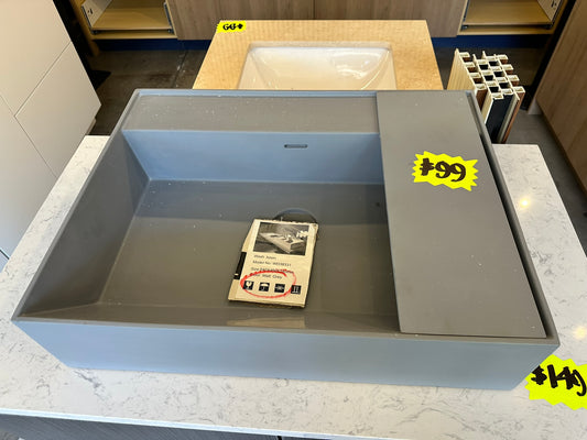 [CLEARANCE] 25" x 16" Matte Grey Bathroom Vessel Sink