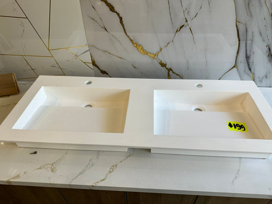 [CLEARANCE] 47 1/4"W x 18 11/100"D White Double Vanity Top