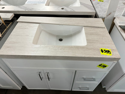 [CLEARANCE] 36"W x 21 7/8"D Sand Brown Quartz Vanity Top