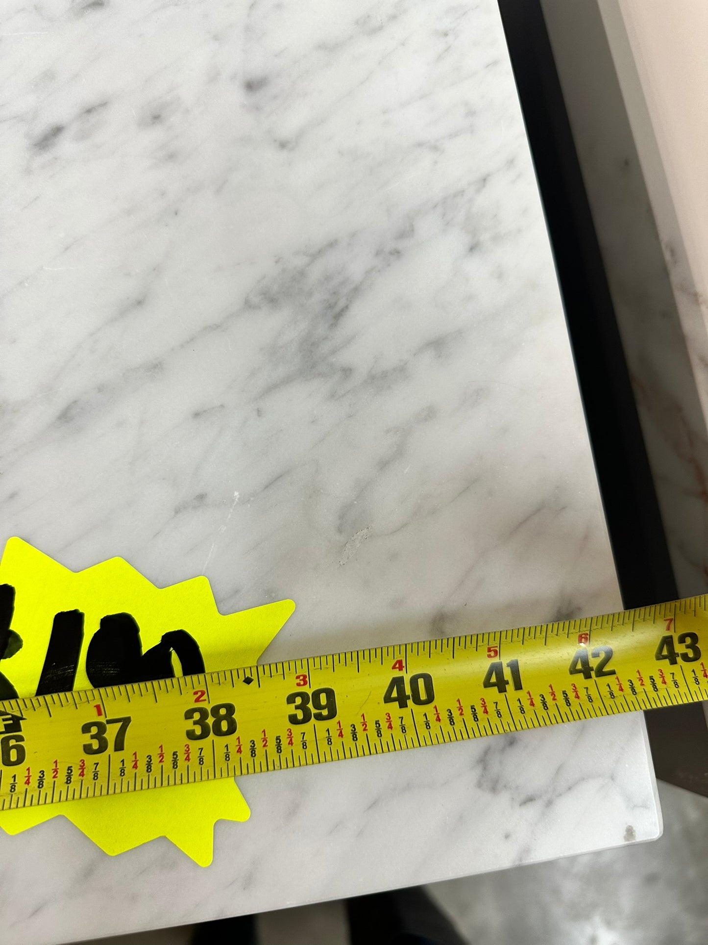 [CLEARANCE] 42" White Cararra Marble Left Sink Vanity top