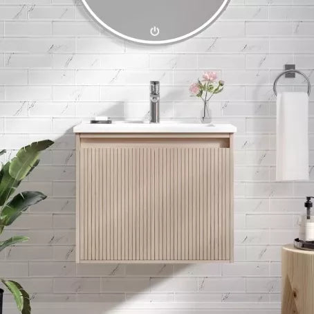 Rina 24" Wall Mounted Bathroom Vanity with Porcelain Integrated Sink Top