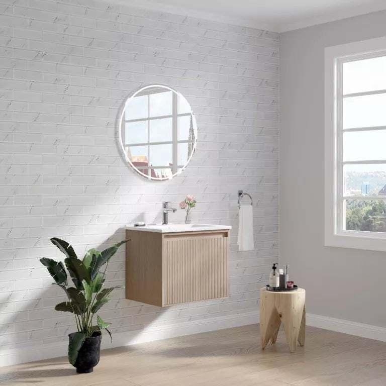 Rina 24" Wall Mounted Bathroom Vanity with Porcelain Integrated Sink Top