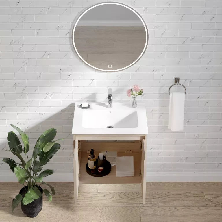 Rina 24" Wall Mounted Bathroom Vanity with Porcelain Integrated Sink Top