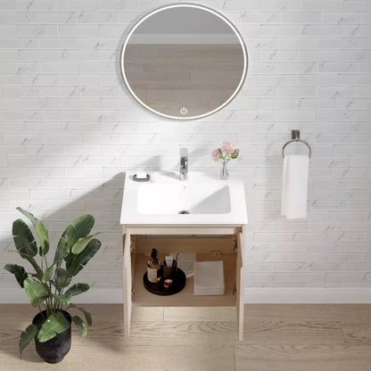 Rina 24" Wall Mounted Bathroom Vanity with Porcelain Integrated Sink Top