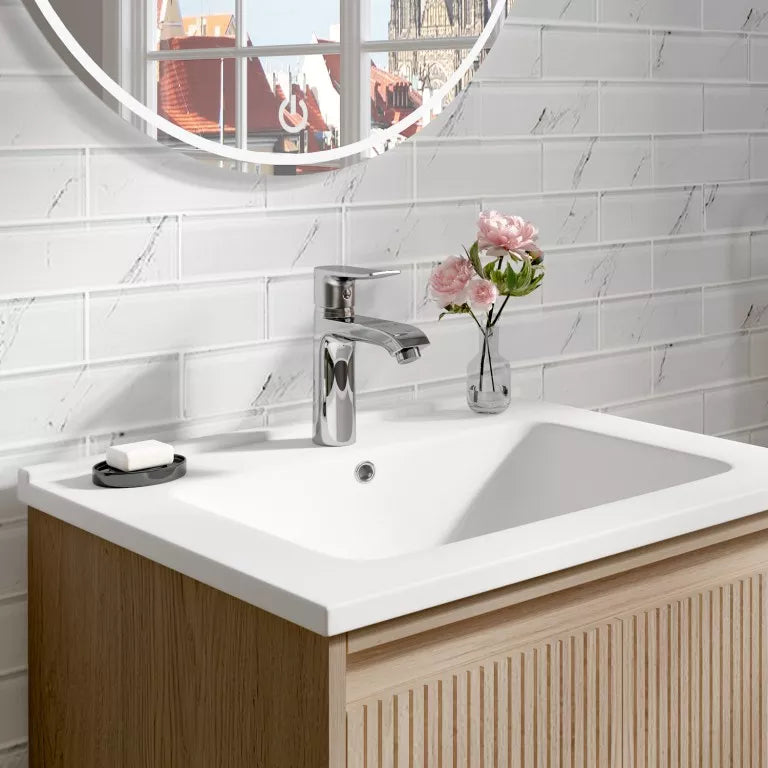 Rina 24" Wall Mounted Bathroom Vanity with Porcelain Integrated Sink Top